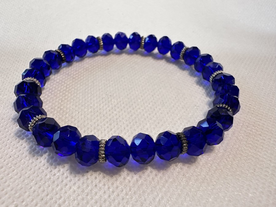 Stiklo kristalų apyrankė “Royal blue”