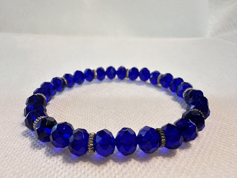 Stiklo kristalų apyrankė “Royal blue”